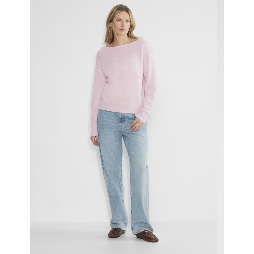 Aritzia Nuance 100% Cashmere Pink Relaxed Boatneck Pullover Sweater Size 2XS